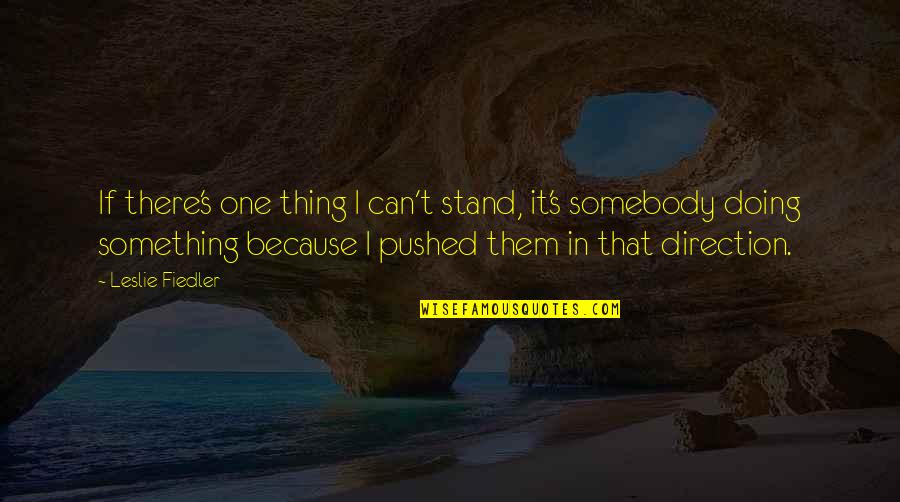 Doing The Best We Can Quotes By Leslie Fiedler: If there's one thing I can't stand, it's