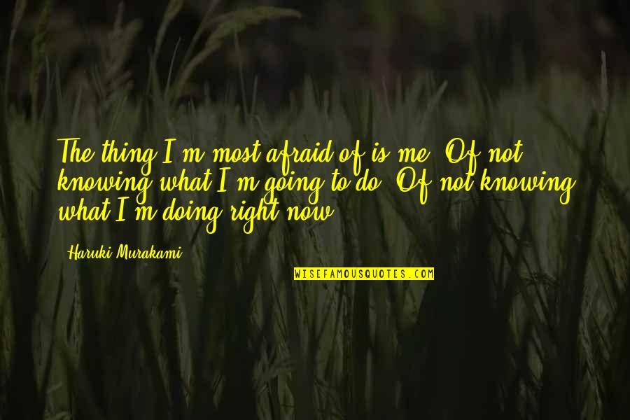 Doing The Right Thing Quotes By Haruki Murakami: The thing I'm most afraid of is me.