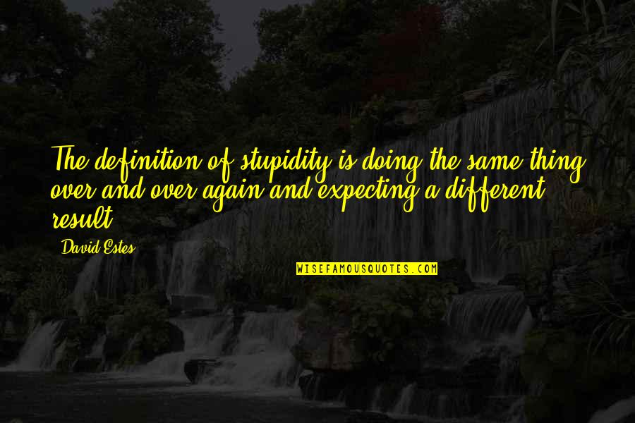 Doing The Same Thing Over And Over Again Quotes By David Estes: The definition of stupidity is doing the same Doing The Same Thing Over And Over Again Quotes By David Estes: The definition of stupidity is doing the same