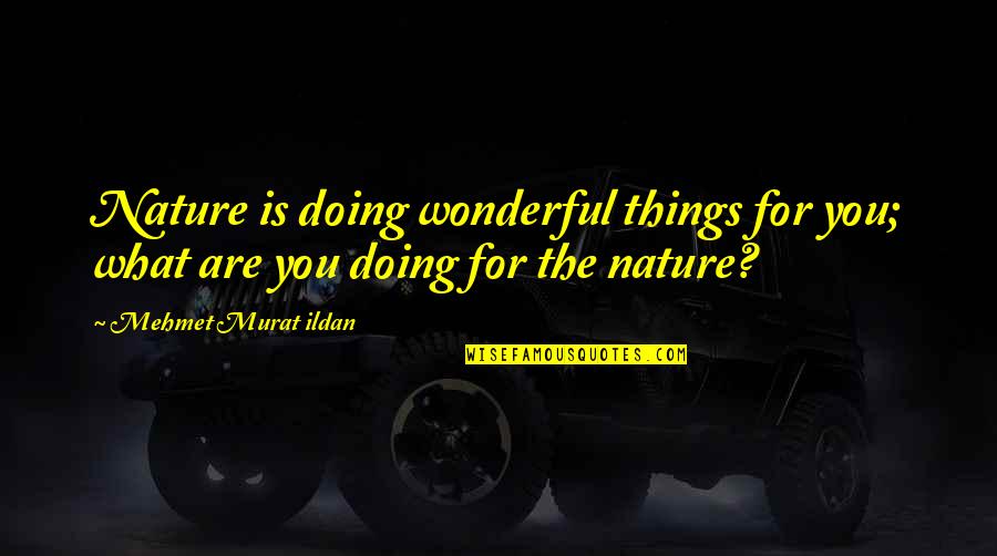 Doing Things On Your Own Quotes By Mehmet Murat Ildan: Nature is doing wonderful things for you; what