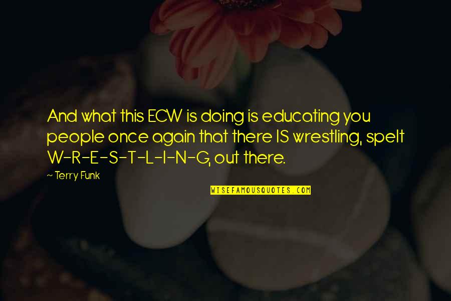 Doing This Quotes By Terry Funk: And what this ECW is doing is educating