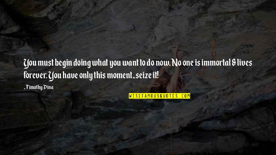 Doing This Quotes By Timothy Pina: You must begin doing what you want to