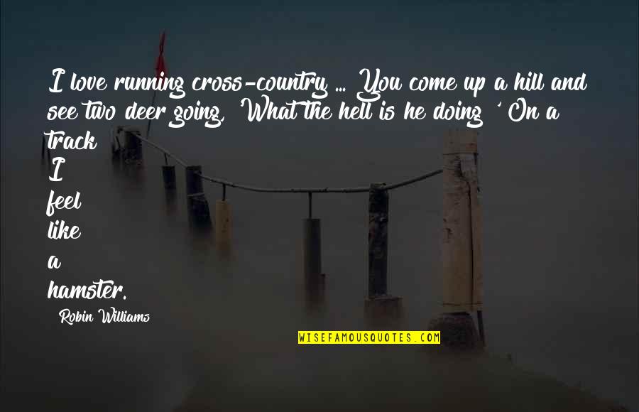 Doing What We Love Quotes By Robin Williams: I love running cross-country ... You come up