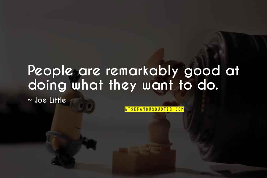 Doing What We Want Quotes By Joe Little: People are remarkably good at doing what they