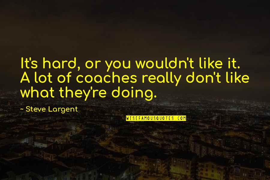 Doing What You Like Quotes By Steve Largent: It's hard, or you wouldn't like it. A