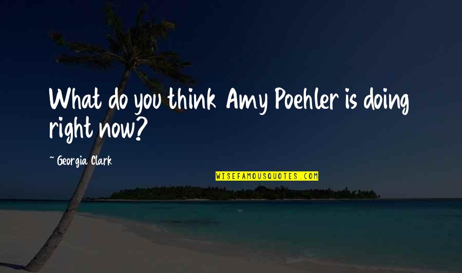 Doing What You Love Quotes By Georgia Clark: What do you think Amy Poehler is doing