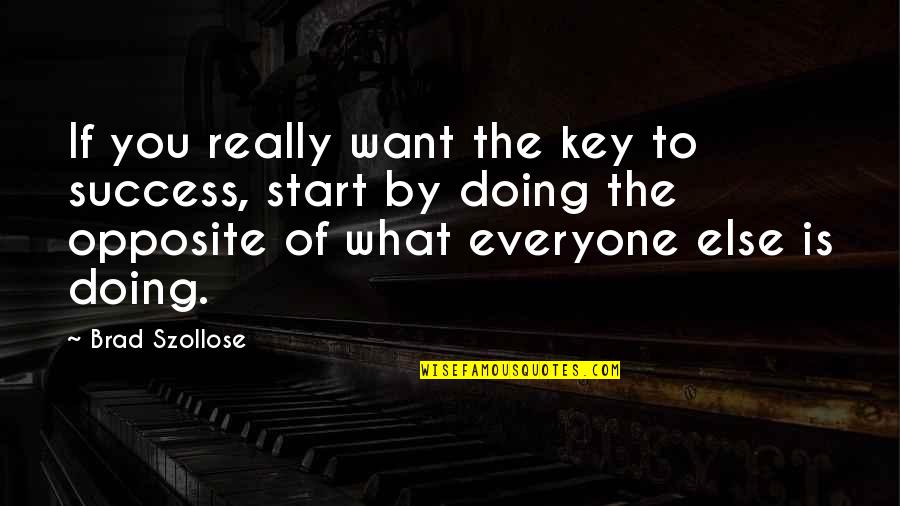 Doing What You Want Quotes By Brad Szollose: If you really want the key to success,