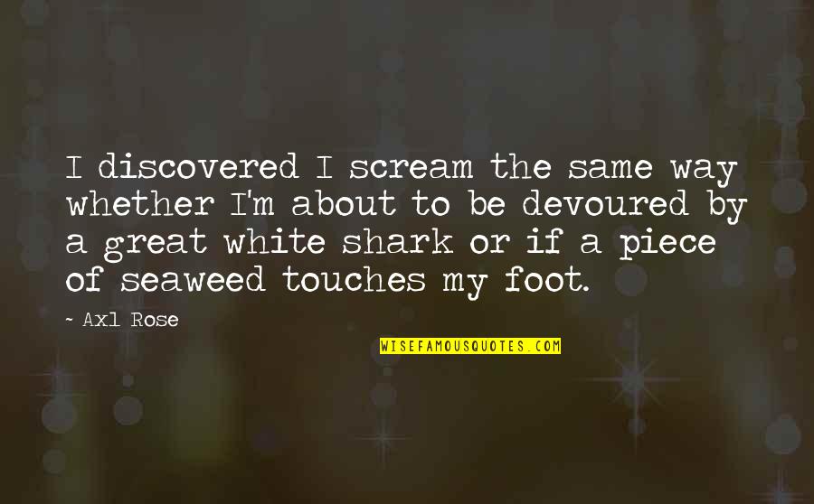 Doing What's Best For Your Child Quotes By Axl Rose: I discovered I scream the same way whether