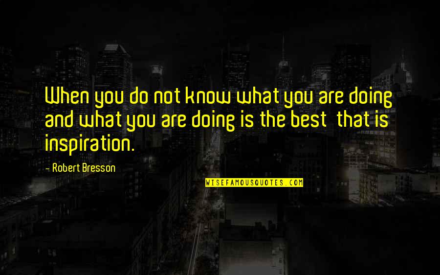 Doing What's Best Quotes By Robert Bresson: When you do not know what you are