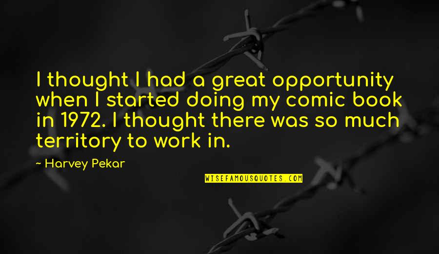 Doing Work Quotes By Harvey Pekar: I thought I had a great opportunity when