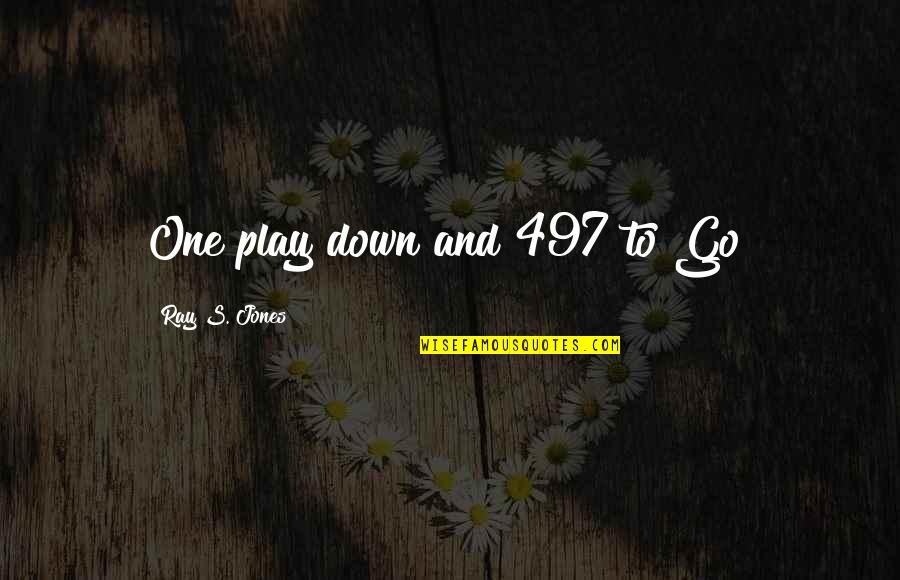 Doing Work You Love Quotes By Ray S. Jones: One play down and 497 to Go!