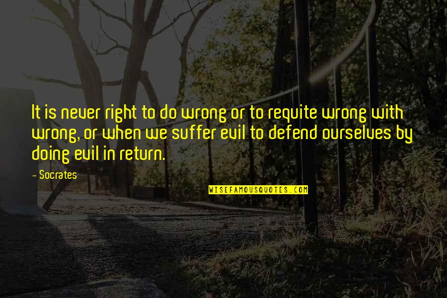 Doing Wrong And Right Quotes By Socrates: It is never right to do wrong or