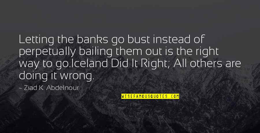 Doing Wrong And Right Quotes By Ziad K. Abdelnour: Letting the banks go bust instead of perpetually