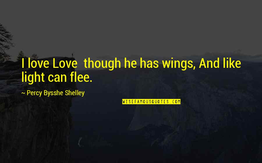 Doing Wrong In A Relationship Quotes By Percy Bysshe Shelley: I love Love though he has wings, And