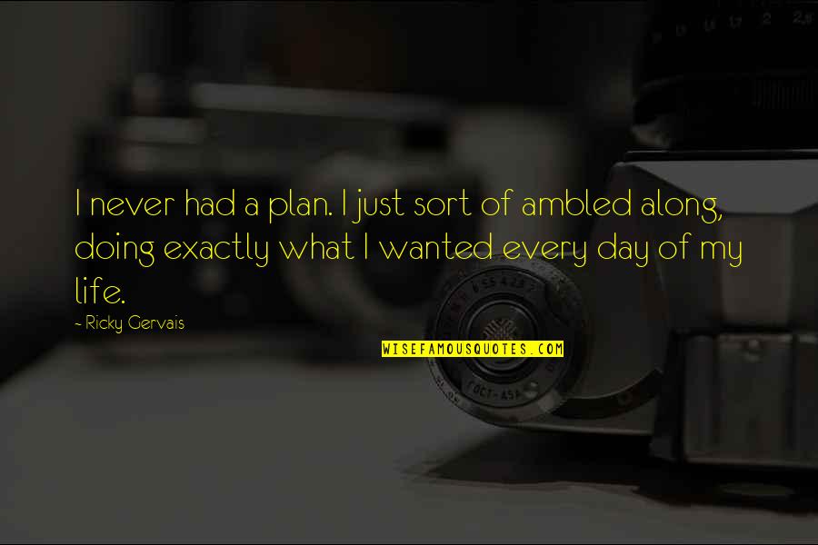 Doing Your Best Every Day Quotes By Ricky Gervais: I never had a plan. I just sort