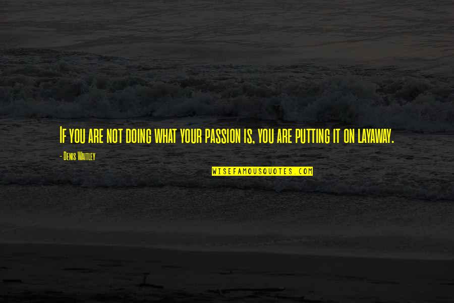 Doing Your Passion Quotes By Denis Waitley: If you are not doing what your passion