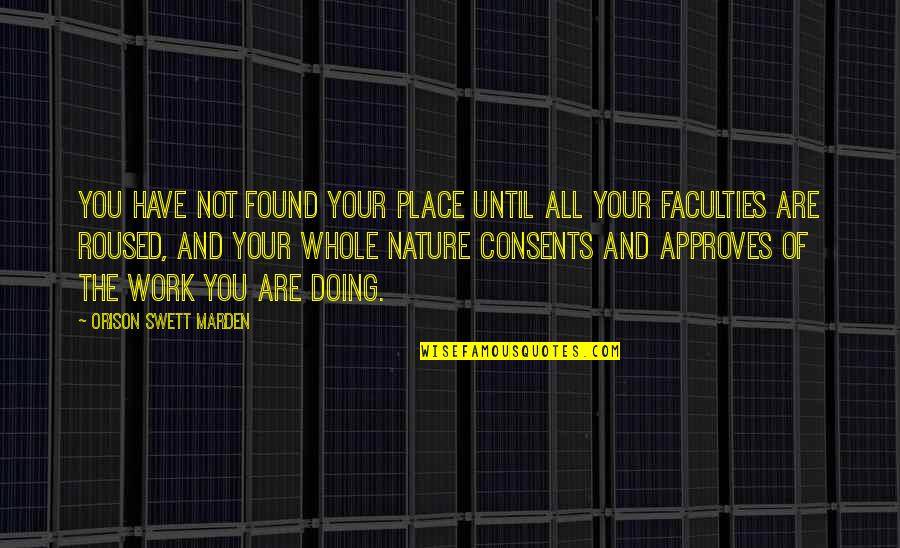 Doing Your Work Quotes By Orison Swett Marden: You have not found your place until all