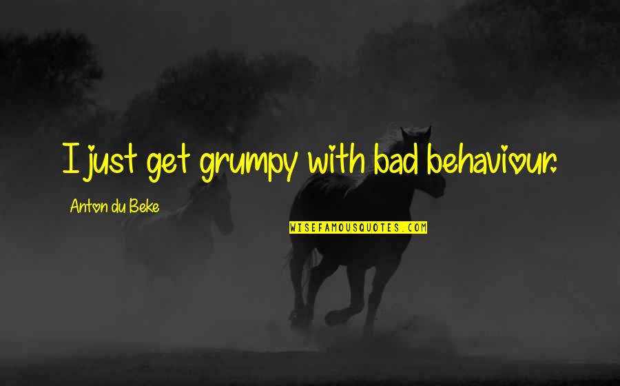 Dojemnej Quotes By Anton Du Beke: I just get grumpy with bad behaviour.