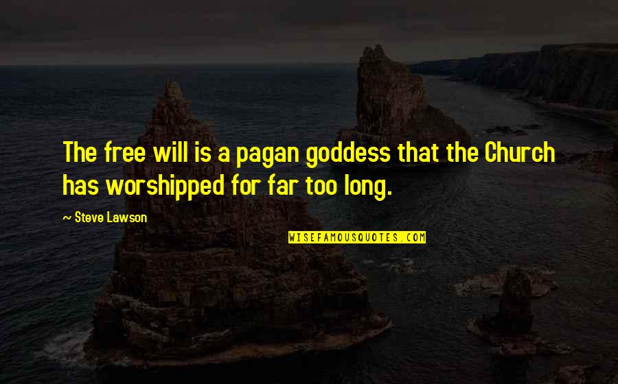 Dojezdza Quotes By Steve Lawson: The free will is a pagan goddess that