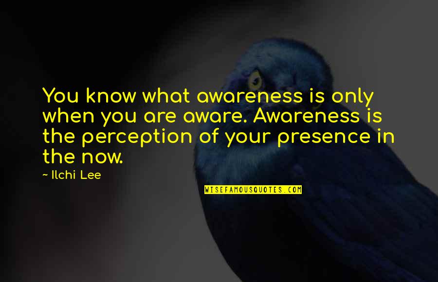 Dokes Vs Holyfield Quotes By Ilchi Lee: You know what awareness is only when you