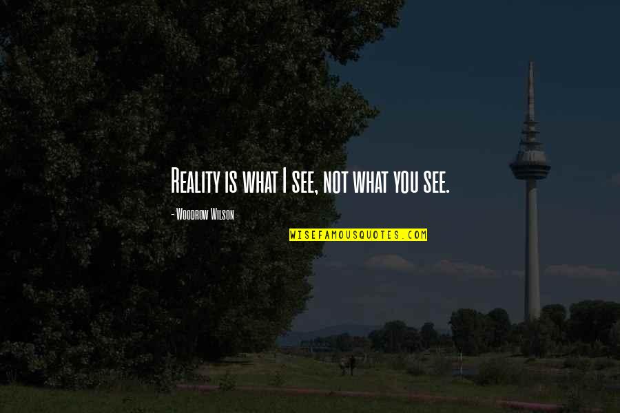 Doksany Quotes By Woodrow Wilson: Reality is what I see, not what you Doksany Quotes By Woodrow Wilson: Reality is what I see, not what you