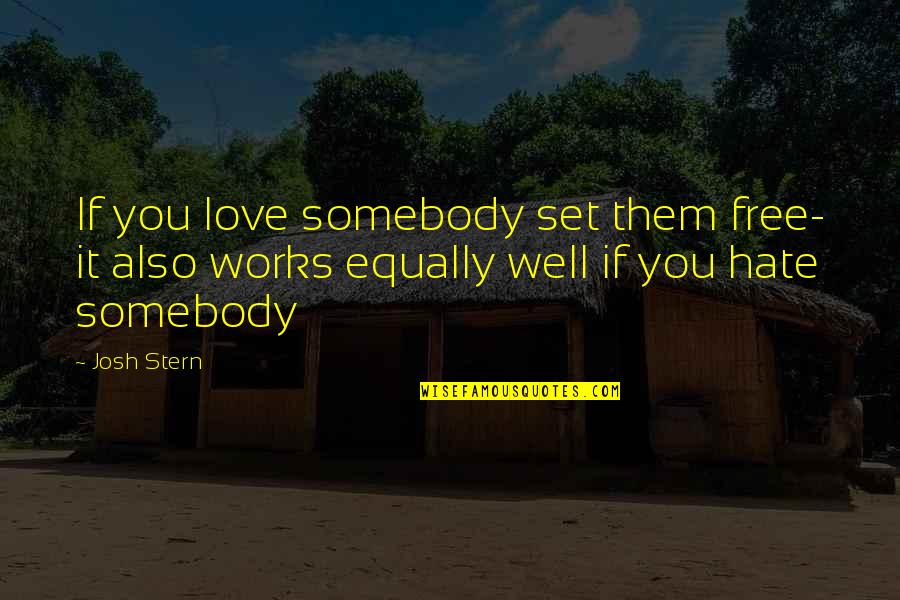 Dolate Quotes By Josh Stern: If you love somebody set them free- it