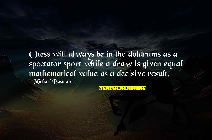 Doldrums Quotes By Michael Basman: Chess will always be in the doldrums as