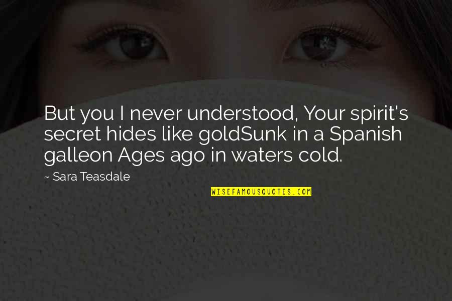 Doleo Ergo Quotes By Sara Teasdale: But you I never understood, Your spirit's secret