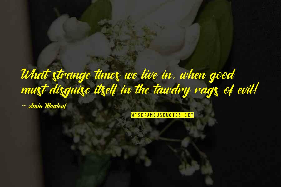 Dolidze Shalva Quotes By Amin Maalouf: What strange times we live in, when good Dolidze Shalva Quotes By Amin Maalouf: What strange times we live in, when good