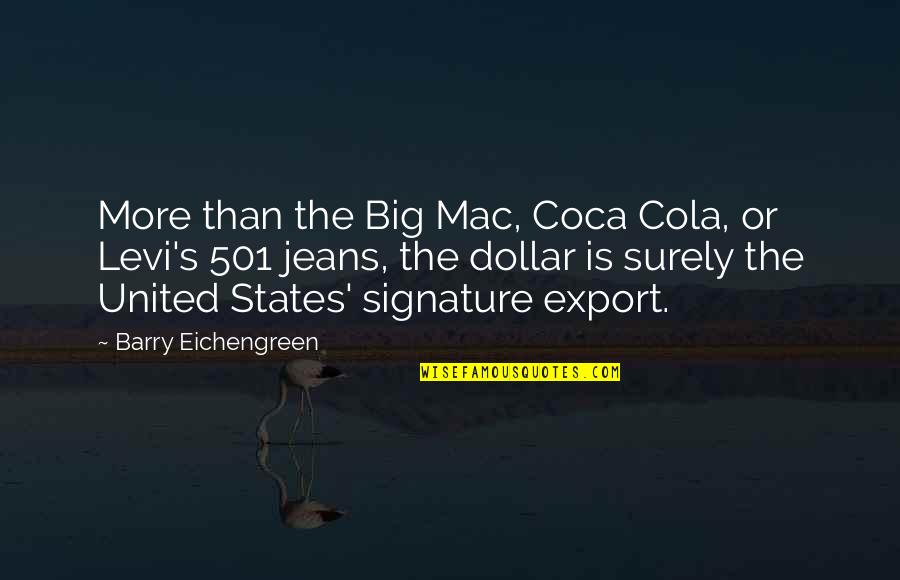Dollar Quotes By Barry Eichengreen: More than the Big Mac, Coca Cola, or