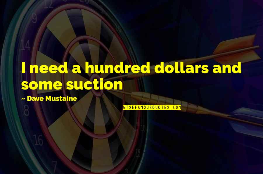 Dollars Quotes By Dave Mustaine: I need a hundred dollars and some suction