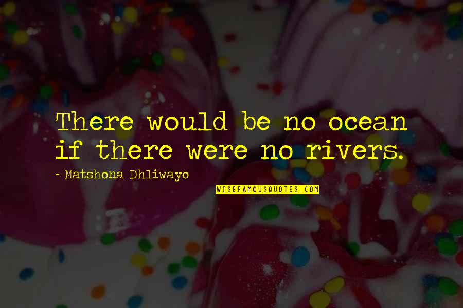 Dollison Chiropractic Quotes By Matshona Dhliwayo: There would be no ocean if there were