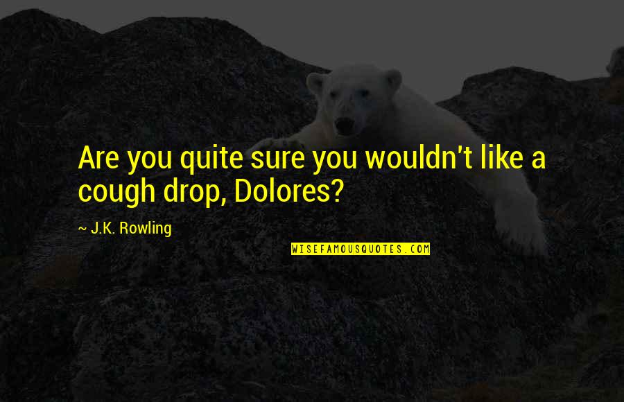 Dolores O'riordan Quotes By J.K. Rowling: Are you quite sure you wouldn't like a