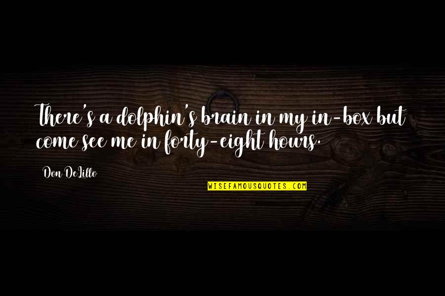 Dolphin Quotes By Don DeLillo: There's a dolphin's brain in my in-box but