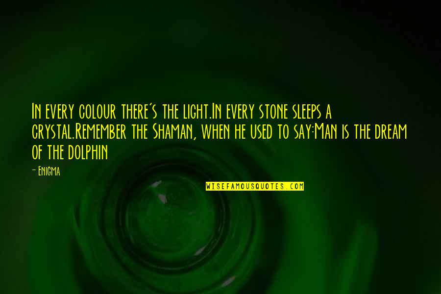 Dolphin Quotes By Enigma: In every colour there's the light.In every stone Dolphin Quotes By Enigma: In every colour there's the light.In every stone