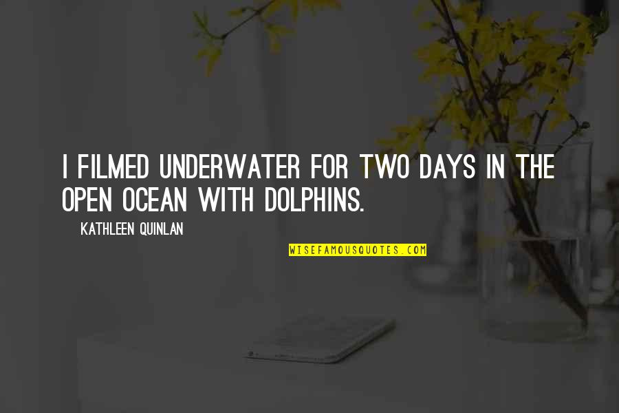 Dolphins Quotes By Kathleen Quinlan: I filmed underwater for two days in the