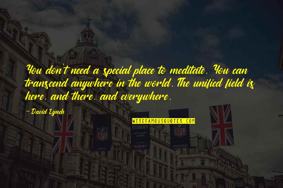 Dolsontown Quotes By David Lynch: You don't need a special place to meditate. Dolsontown Quotes By David Lynch: You don't need a special place to meditate.