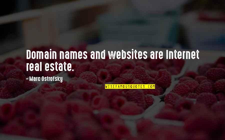 Domain Names Quotes By Marc Ostrofsky: Domain names and websites are Internet real estate.