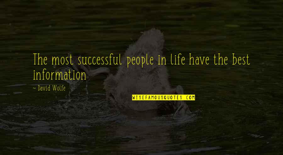 Dombasle Sur Quotes By David Wolfe: The most successful people in life have the