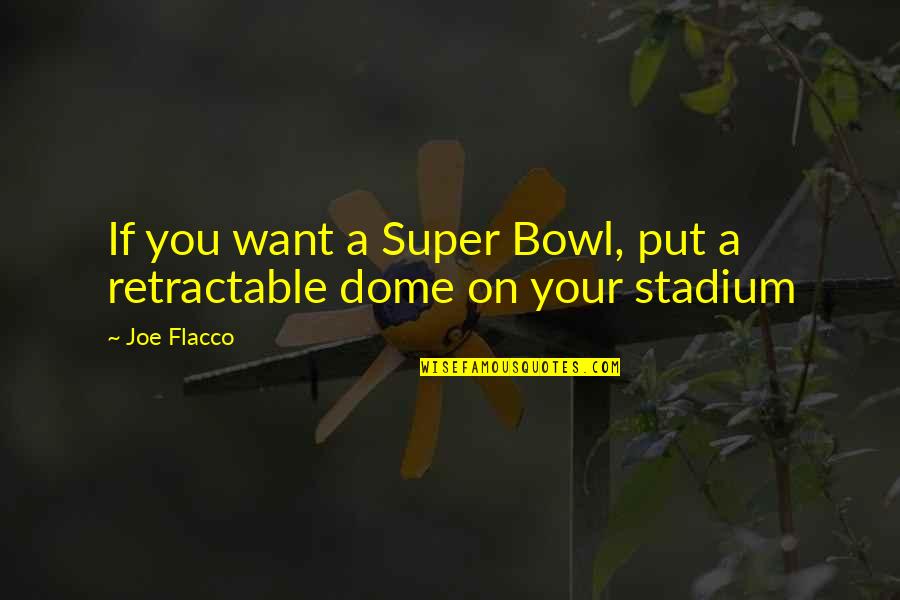 Dome Quotes By Joe Flacco: If you want a Super Bowl, put a