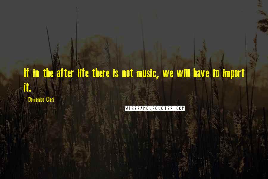 Domenico Cieri quotes: If in the after life there is not music, we will have to import it.