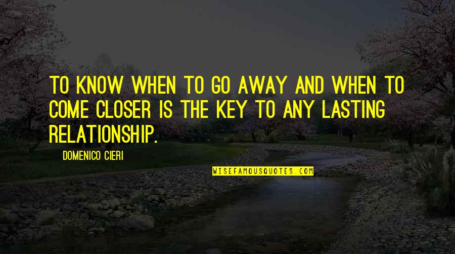 Domenico Quotes By Domenico Cieri: To know when to go away and when