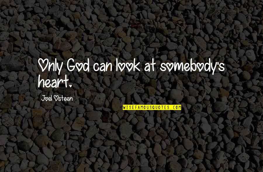 Domestic Disturbance Quotes By Joel Osteen: Only God can look at somebody's heart.