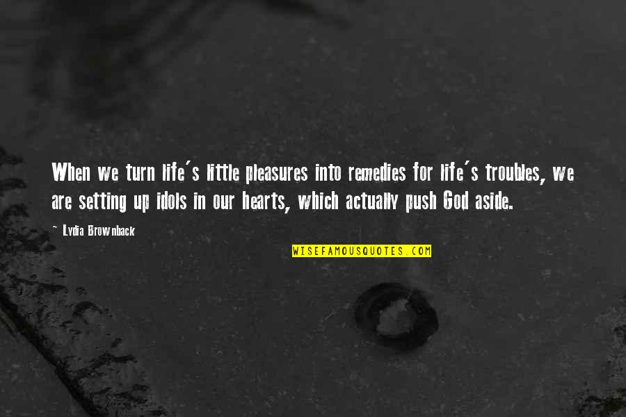 Domesticates An Animal Quotes By Lydia Brownback: When we turn life's little pleasures into remedies
