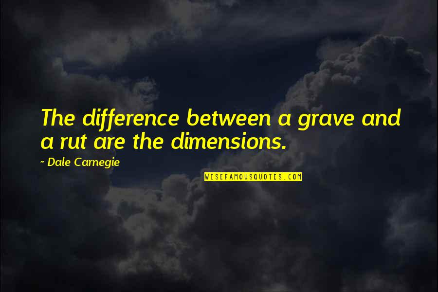 Domestication Quotes By Dale Carnegie: The difference between a grave and a rut