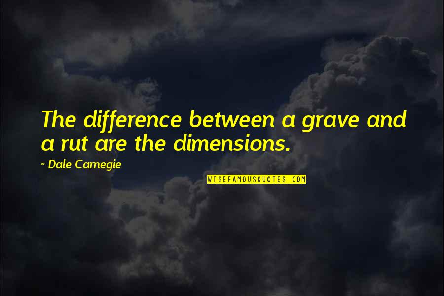 Domestication Quotes By Dale Carnegie: The difference between a grave and a rut Domestication Quotes By Dale Carnegie: The difference between a grave and a rut