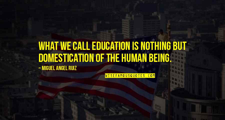 Domestication Quotes By Miguel Angel Ruiz: What we call education is nothing but domestication Domestication Quotes By Miguel Angel Ruiz: What we call education is nothing but domestication