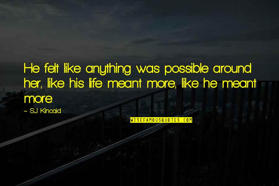 Domhnaill Hernon Quotes By S.J. Kincaid: He felt like anything was possible around her,