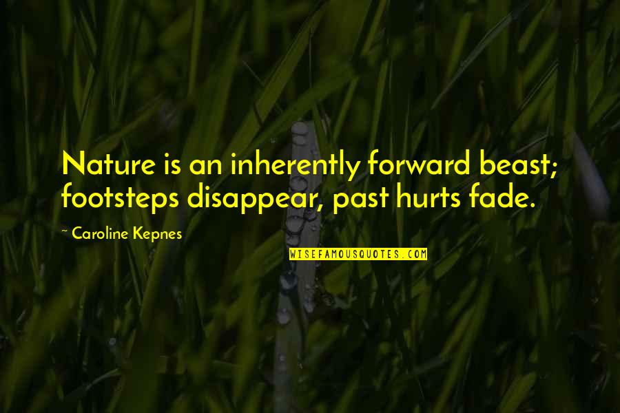 Domiciliario En Quotes By Caroline Kepnes: Nature is an inherently forward beast; footsteps disappear,