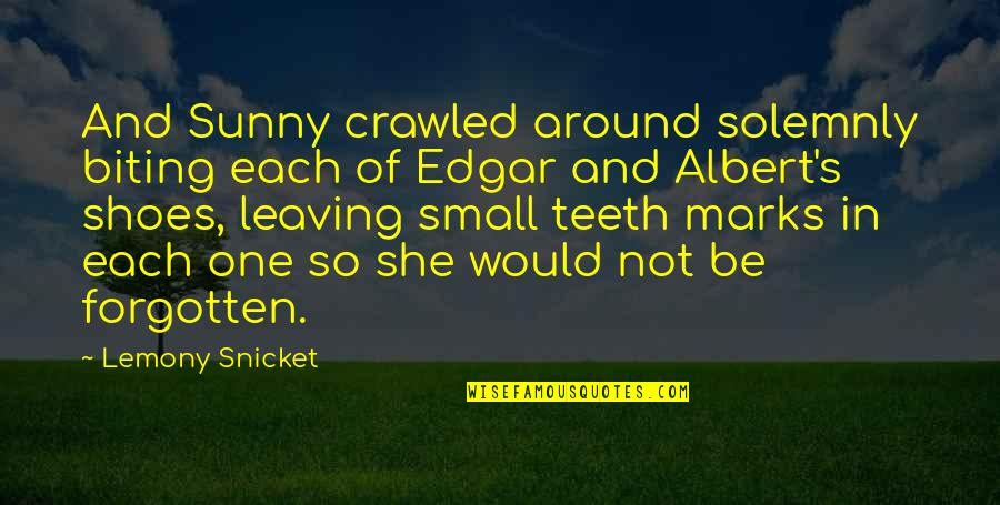 Domicilio Significado Quotes By Lemony Snicket: And Sunny crawled around solemnly biting each of